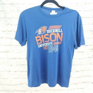 Sport Tek Youth Blue Bucknell Bison University Comfort Pullover T Shirt Sz Large